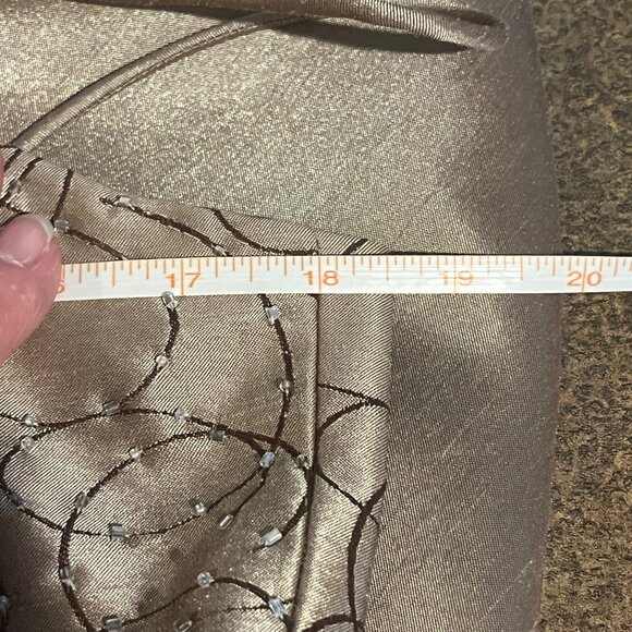 Cachet Womens 12 Jacket Dress Champagne Satin Embroidered Evening Mother Formal - Picture 4 of 16